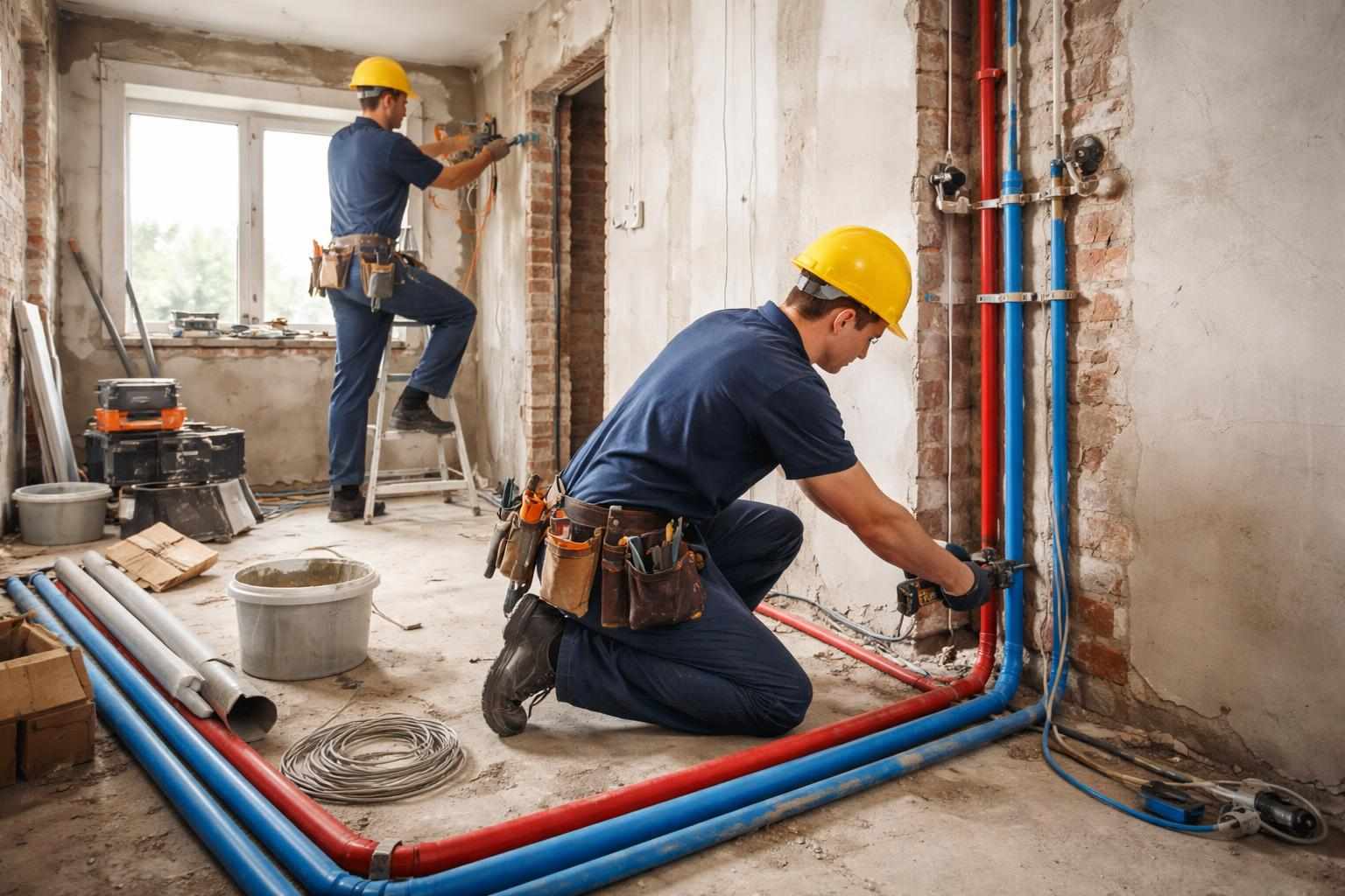 示意圖:台中舊屋翻新水電整體配置工程施工情境